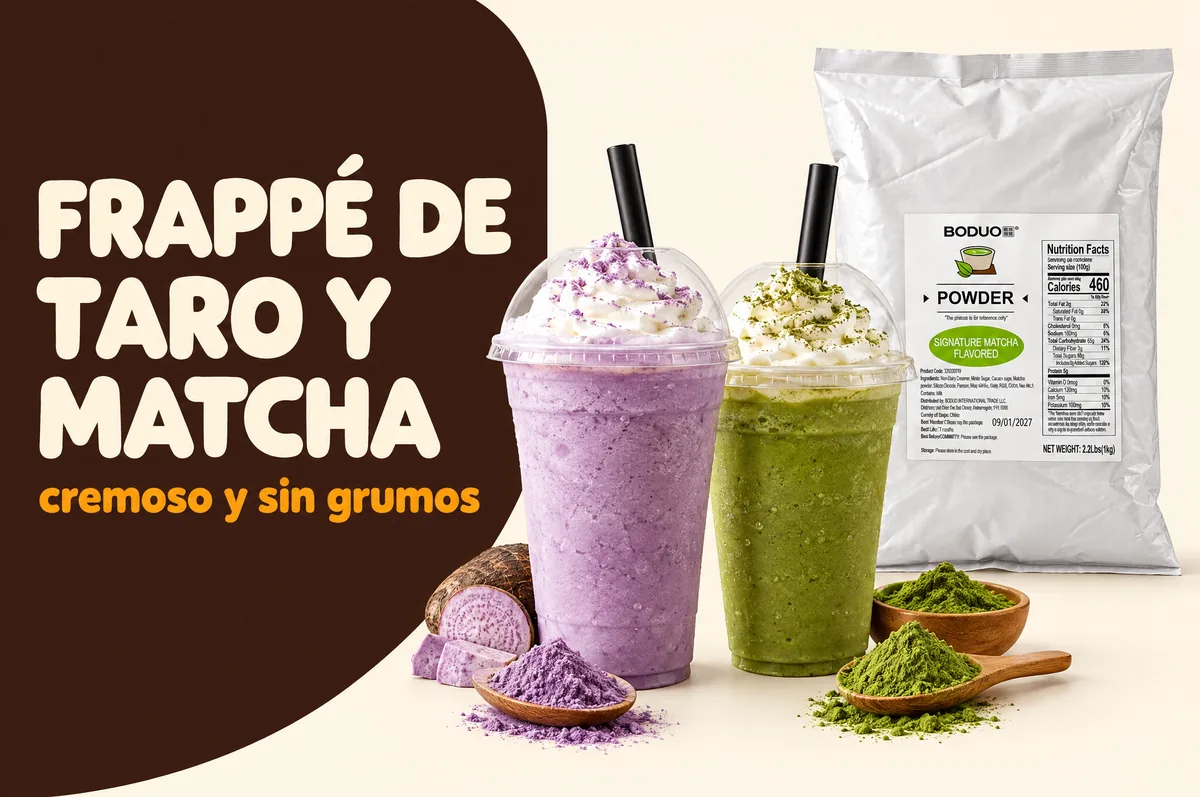 Frappé de taro y matcha: cremoso y sin grumos