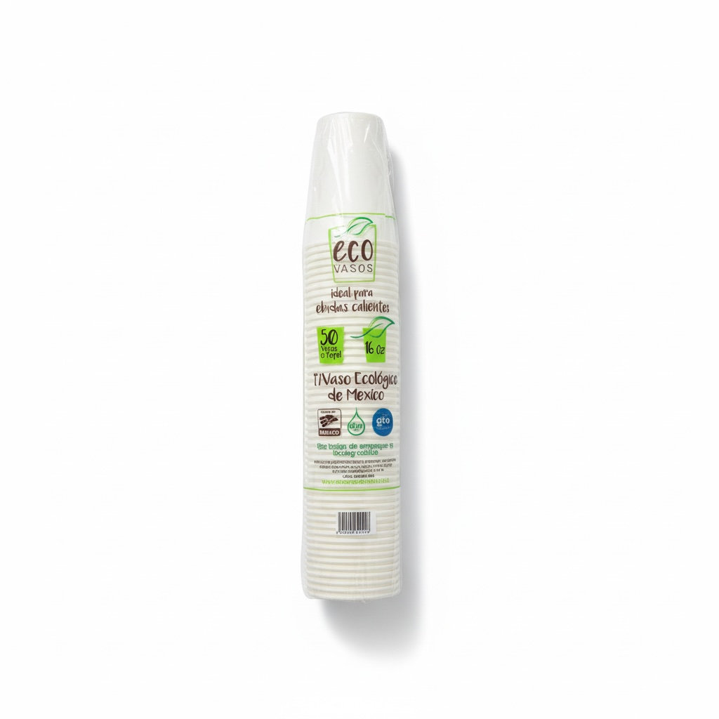 [VAS-0004] Vaso de Papel 16oz Bebida Caliente Eco Vaso C/50u