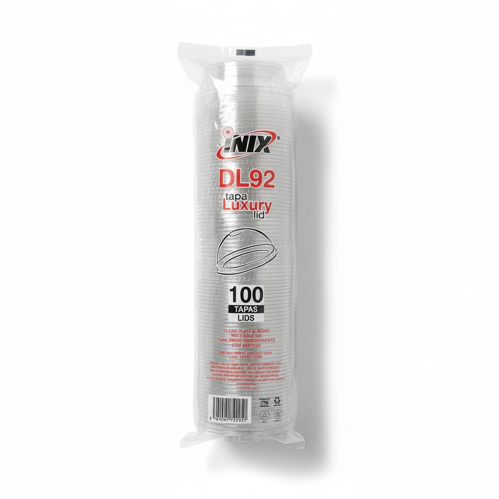 [TDVF-1063] Tapa Domo Vaso Frappé PET (DL-92)INIX C/100u