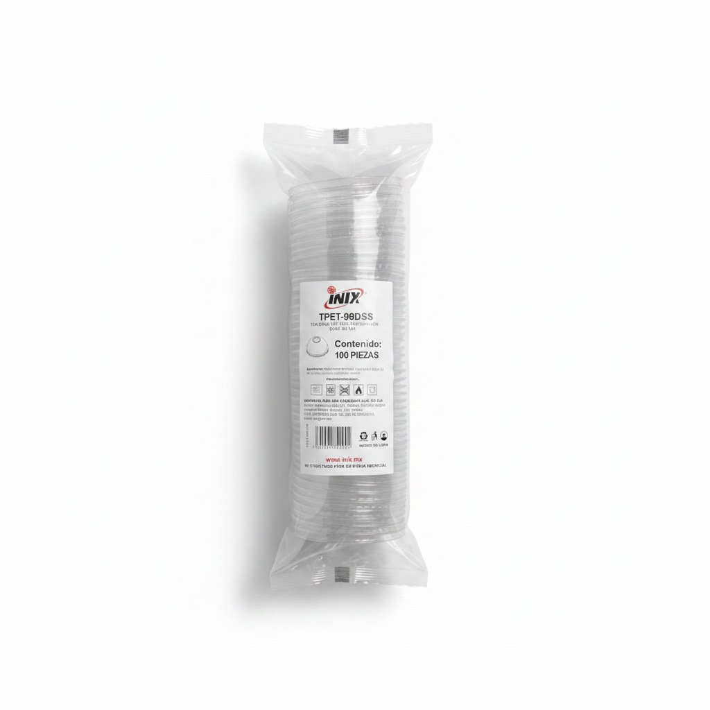 [TDVF-1064] Tapa Domo Vaso Frappé PET (DL-98 500) 16oz Inix C/100u