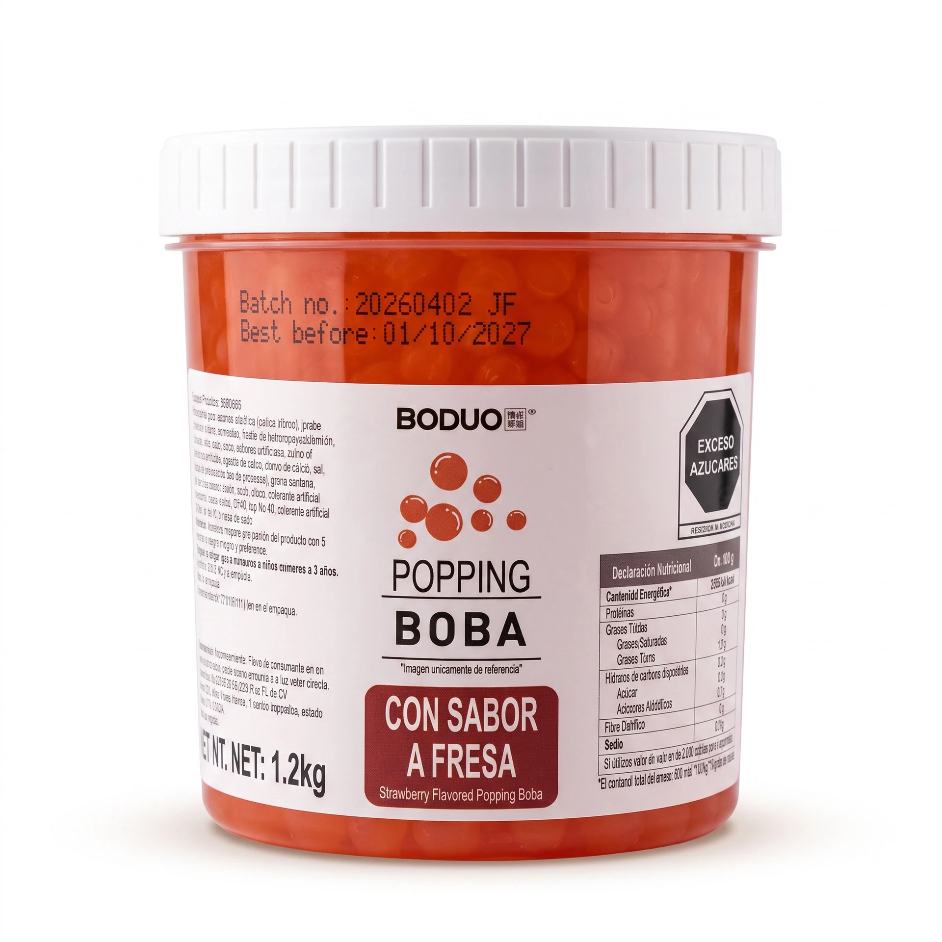 [PEBD-FRE-12-1204] Perlas Explosivas Sabor Fresa Boduo C/1.2kg