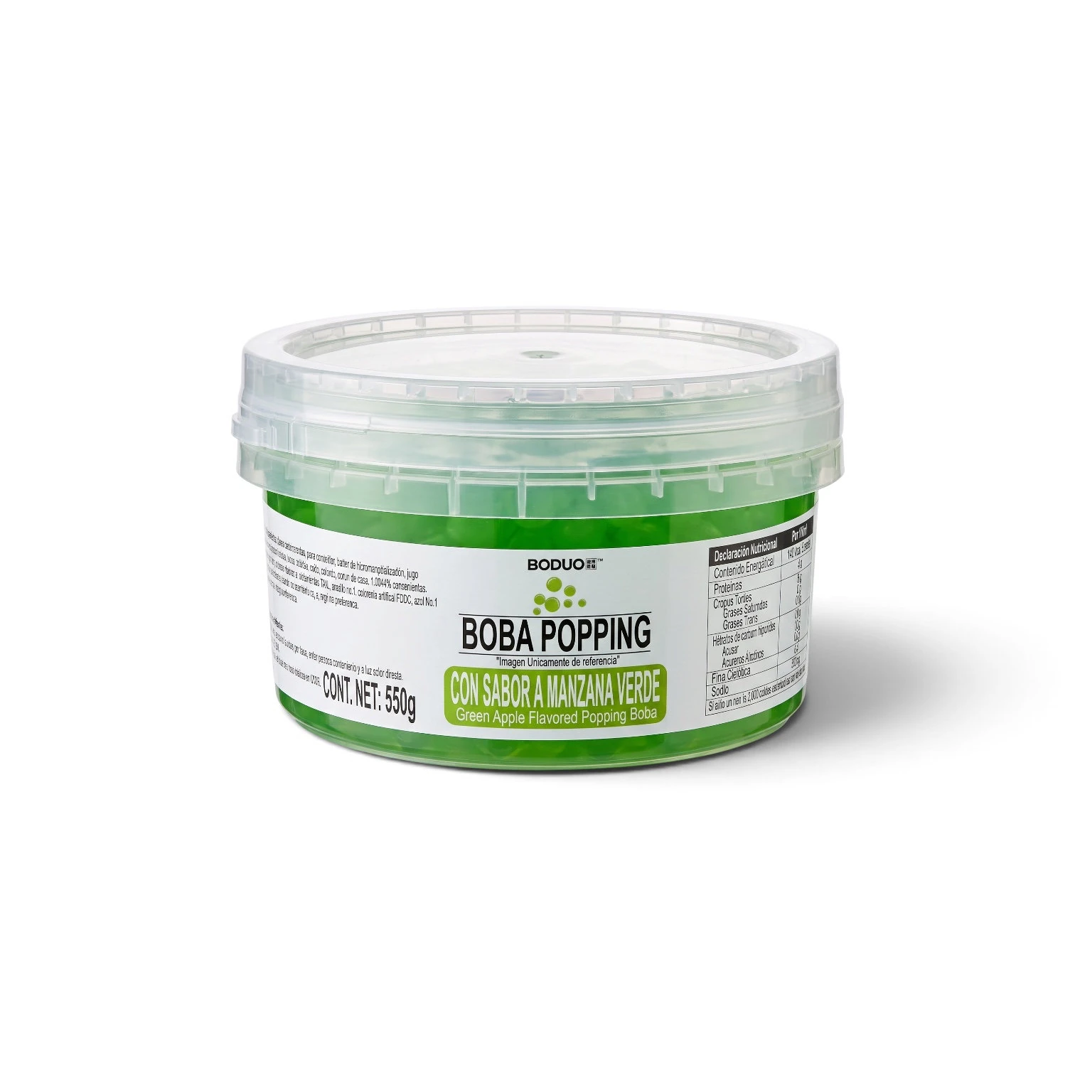 [PEBD-MAN-5C-1212] Perlas Explosivas Sabor Manzana Verde Boduo C/550Gr