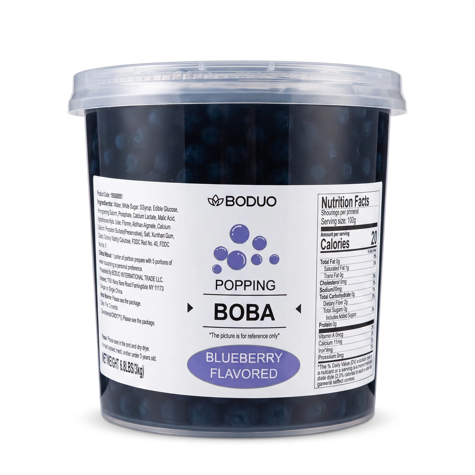 [PEBD-MOR-3K-1216] Perlas Explosivas Sabor Mora Azul Boduo C/3kg